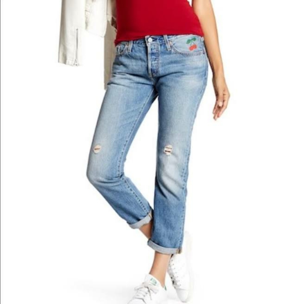 Cherry Levi 501s Jeans